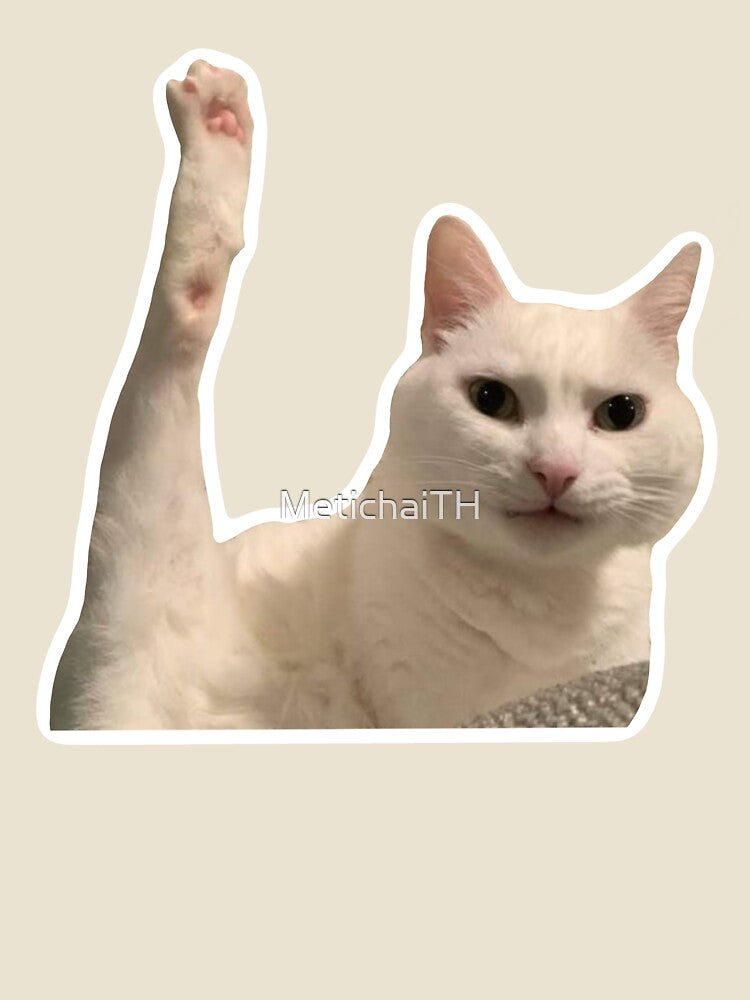 MEME Waving Cat - Cute & Friendly Hello (Collection7-15) by MetichaiTH