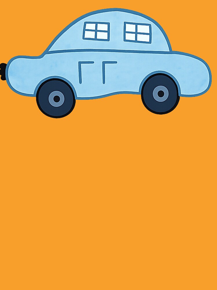 Cute Blue Car Minimalist Line Art Doodle by Stick It Wear It