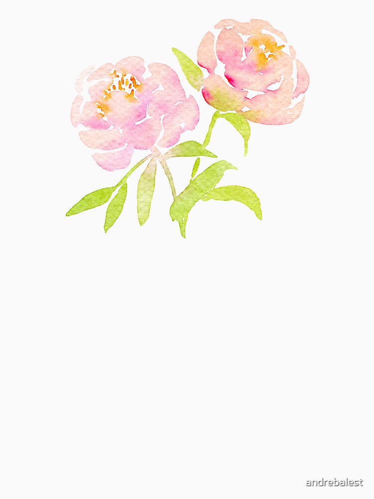 Powder Pink Watercolor Peonies by andrebalest.art