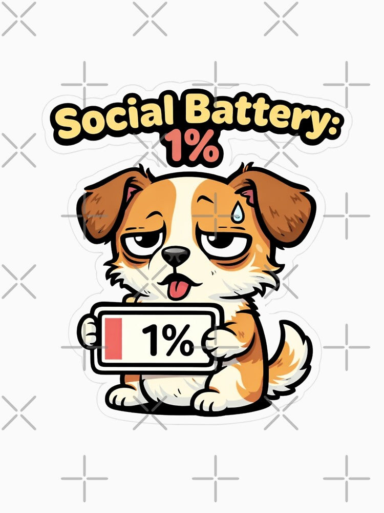 Introverted Dog Low Social Battery Gift Sticker by Gentlestate