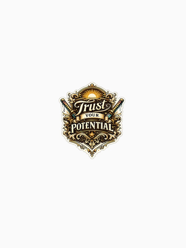 Trust Your Potential Vintage Quote Sticker | Retro Typography T-Shirt Design | Inspirational Graphic by LarkLeaf