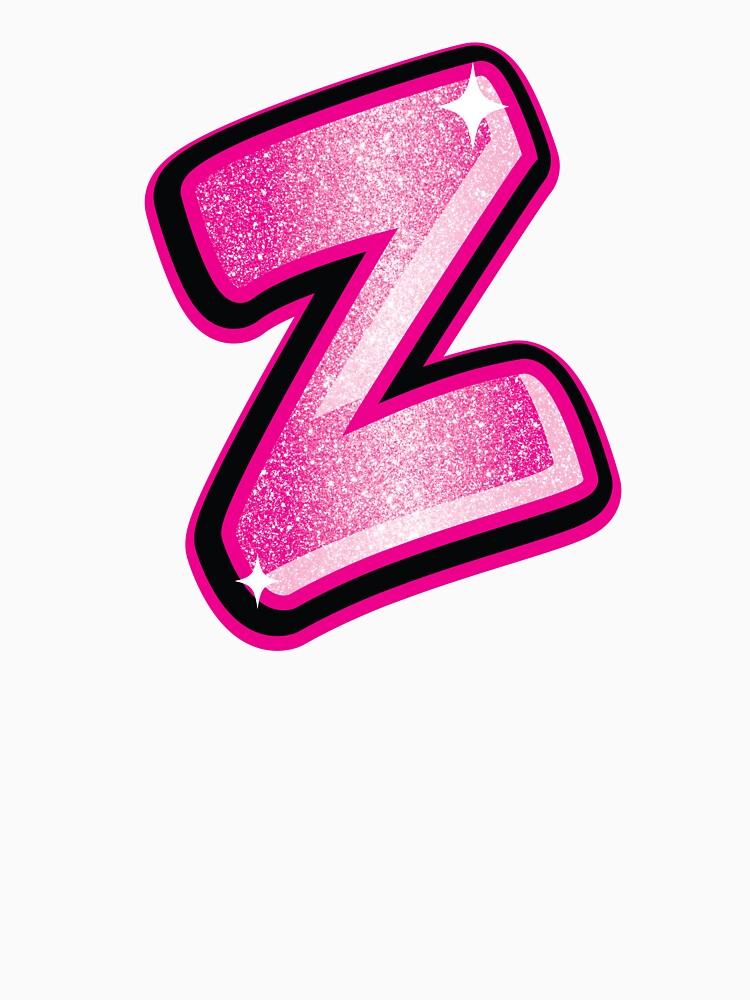 Glitter Pink Z Initial Sticker by LazyCreativeCo