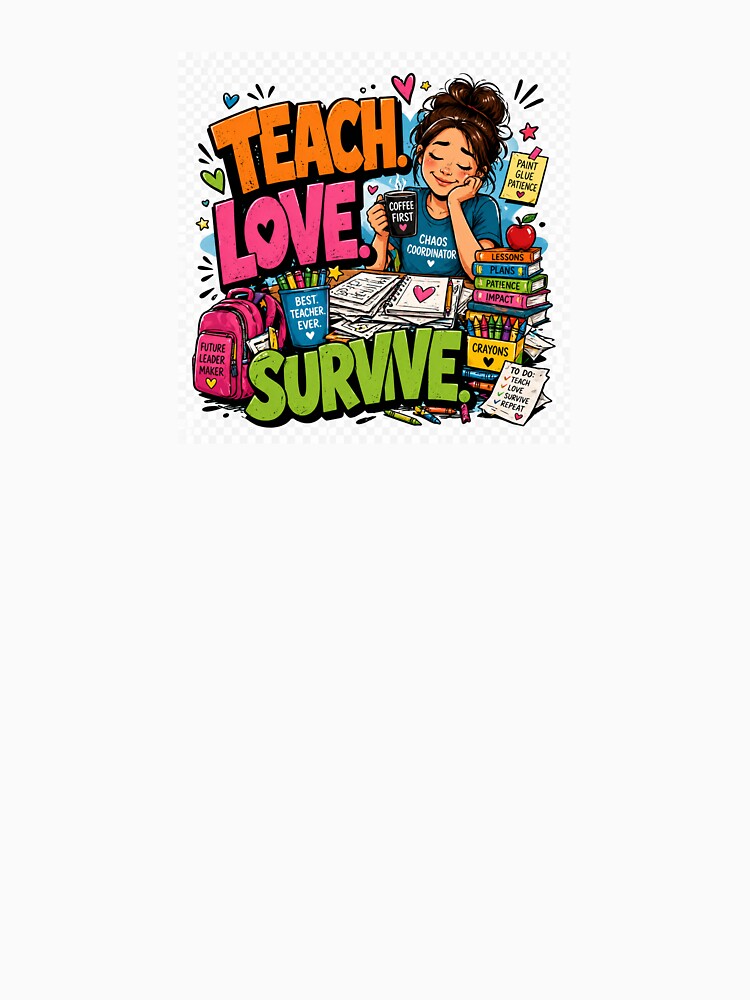 Teach Love Survive – Funny Teacher Life Design by Petringo