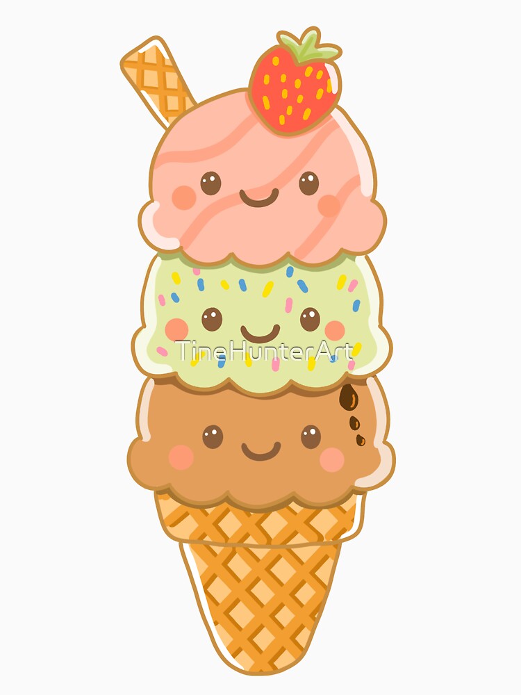 Kawaii Ice Cream Stack by TineHunterArt