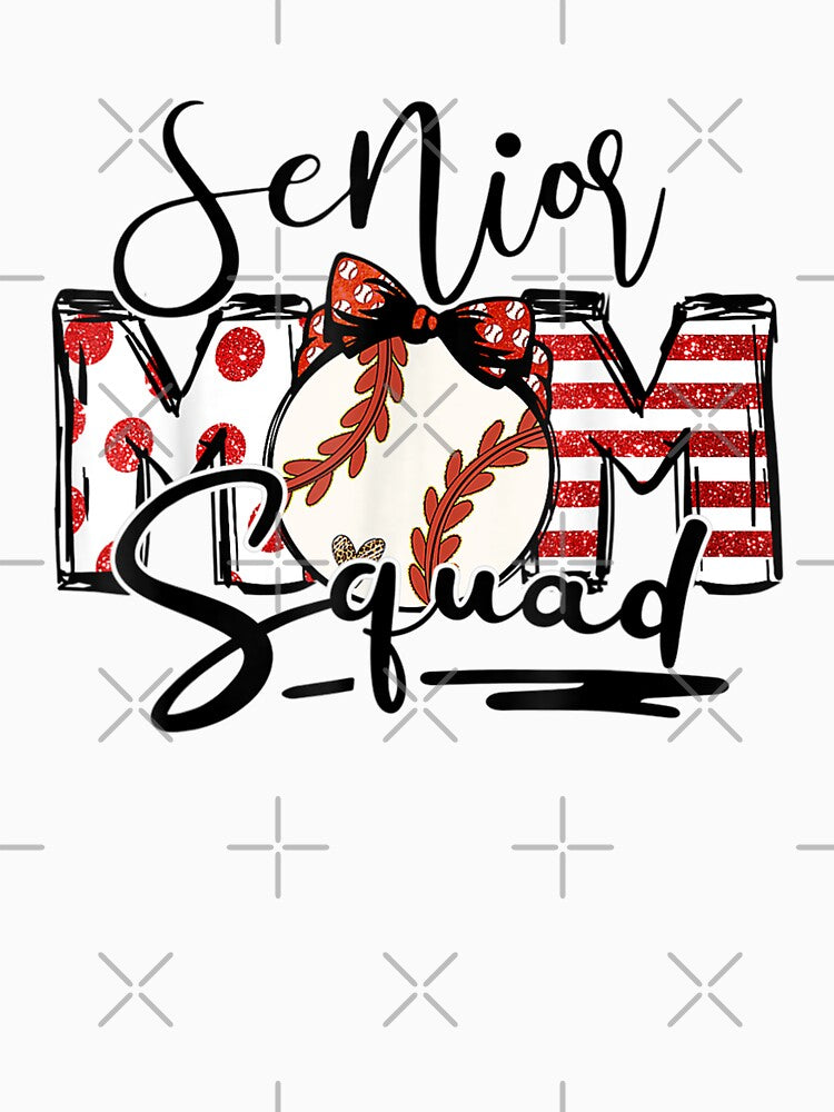 Senior Mom Squad Baseball Mother Woman Women Cute Fun Sports by catprograming