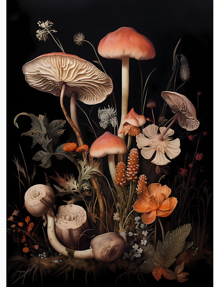 Psychedelic mushrooms dark academia gothic cottagecore decor by Mehak  Khan