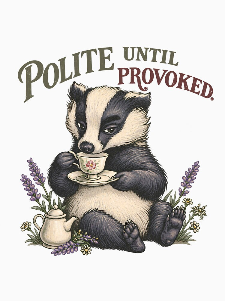 Introvert badger sipping tea by SummaGrove