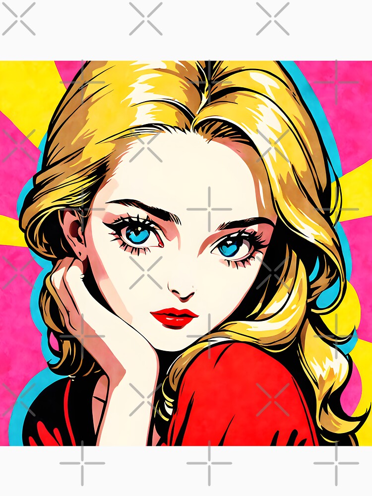 Retro 70s, Pop Art,  Portraits,  Yellow, Pink by Prints and Lifestyle