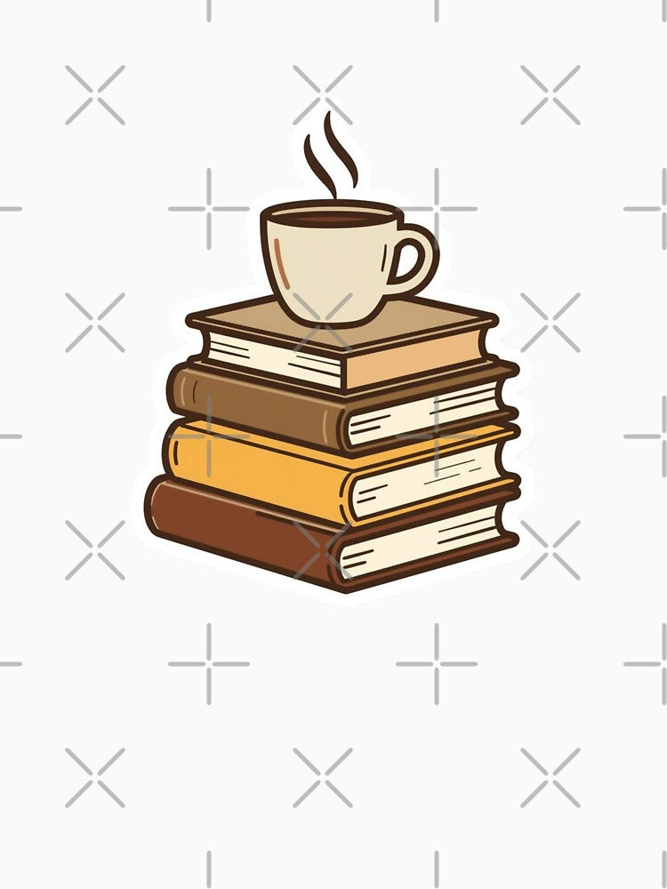 Books and Coffee Cozy Reader Book Lover Sticker by NeonNerd Studio