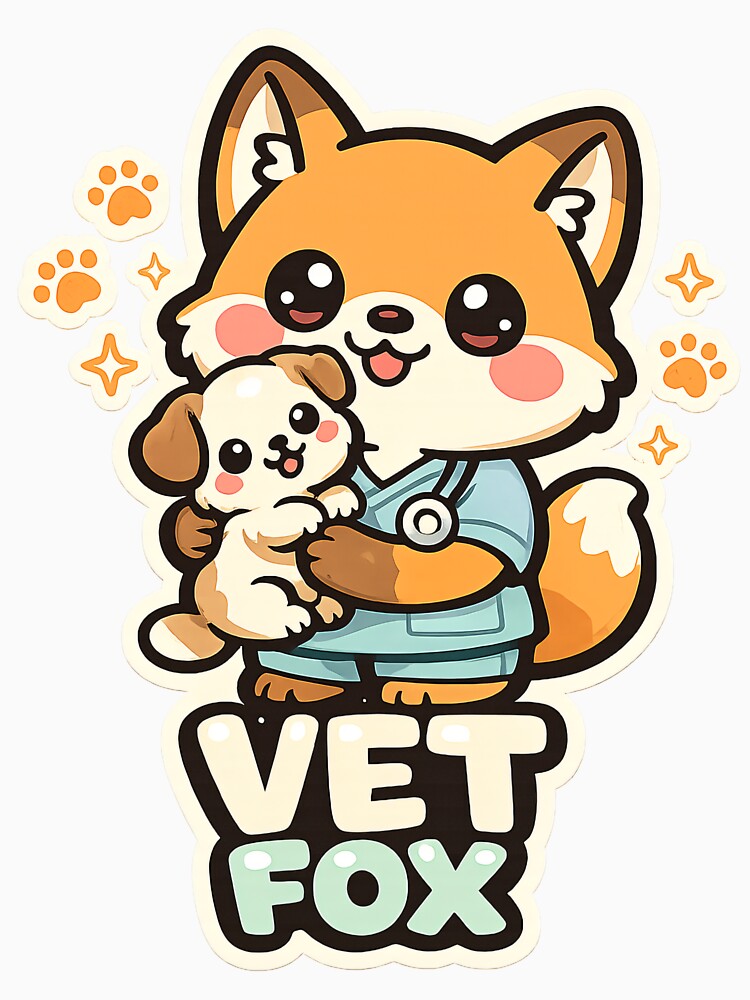 Vet Fox Cute Kawaii Puppy Stethoscope – Veterinarian Gift Vet Tech Student by SaNaCreation13