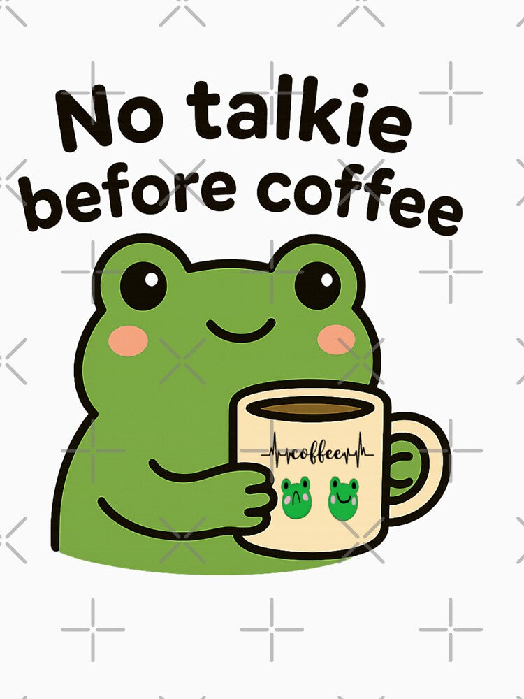 Cute Frog Coffee Mug | Funny "No Talkie Before Coffee" Design by salehstore7