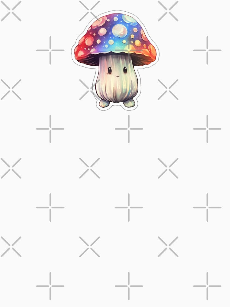 Colourful Kawaii Mushroom | White Watercolour | Happy, Anime, Cute, Nature, Woods, Forest by FantasySoul