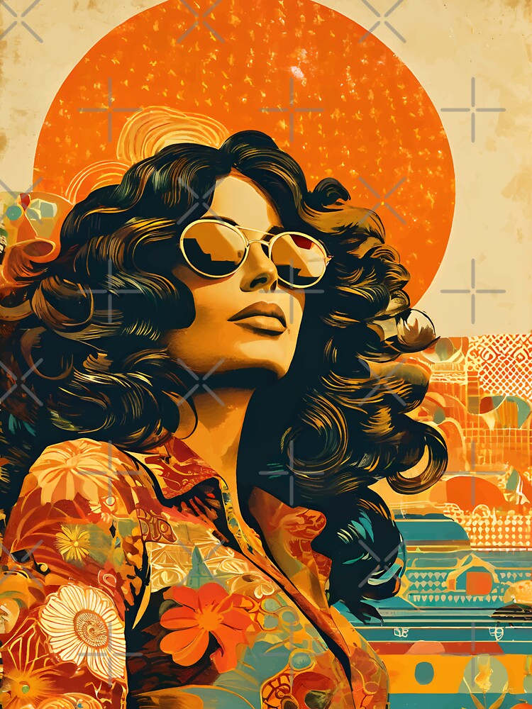 Retro Vintage 70s Aesthetic Pop Art, Orange Brown #5 by Prints and Lifestyle