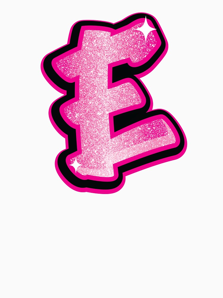 Glitter Pink E Initial Sticker by LazyCreativeCo