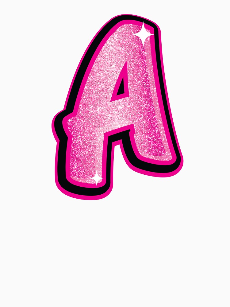 Glitter Pink A Initial Sticker by LazyCreativeCo