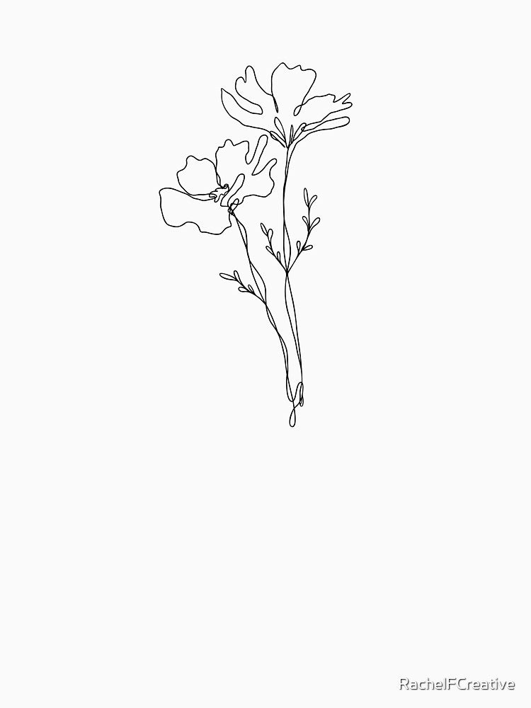 Wildflower Single Line Art by RachelFCreative