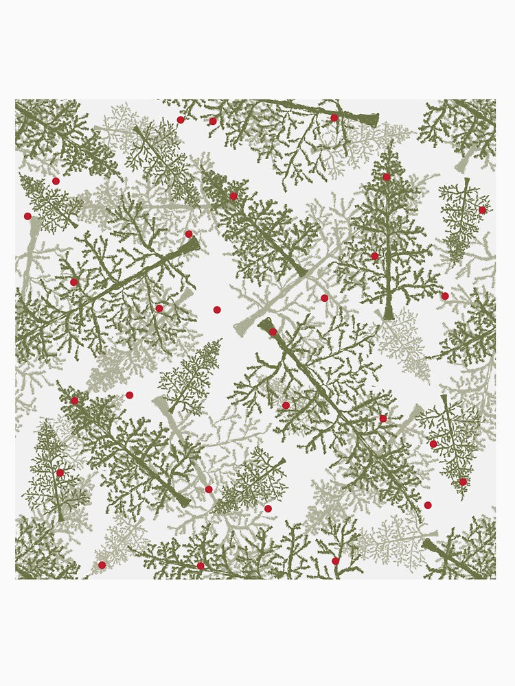 Christmas Glimmer: Green Christmas Vibe on white elegance by PrintsByAnnJ