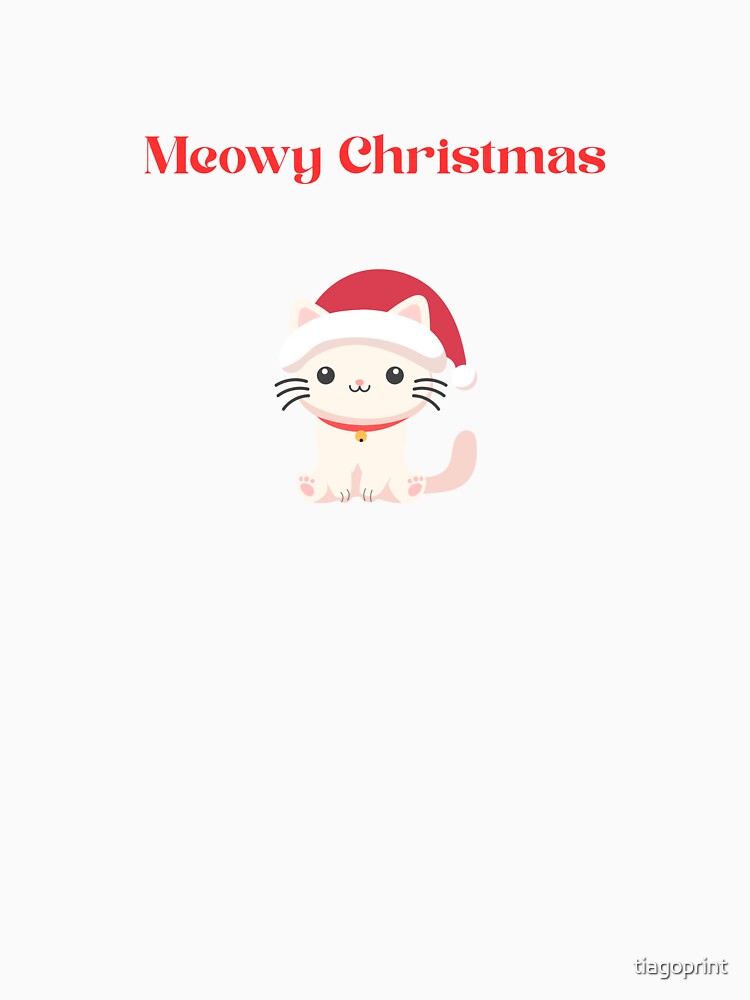 Meowy Christmas | Cute Cat in Santa Hat by tiagoprint
