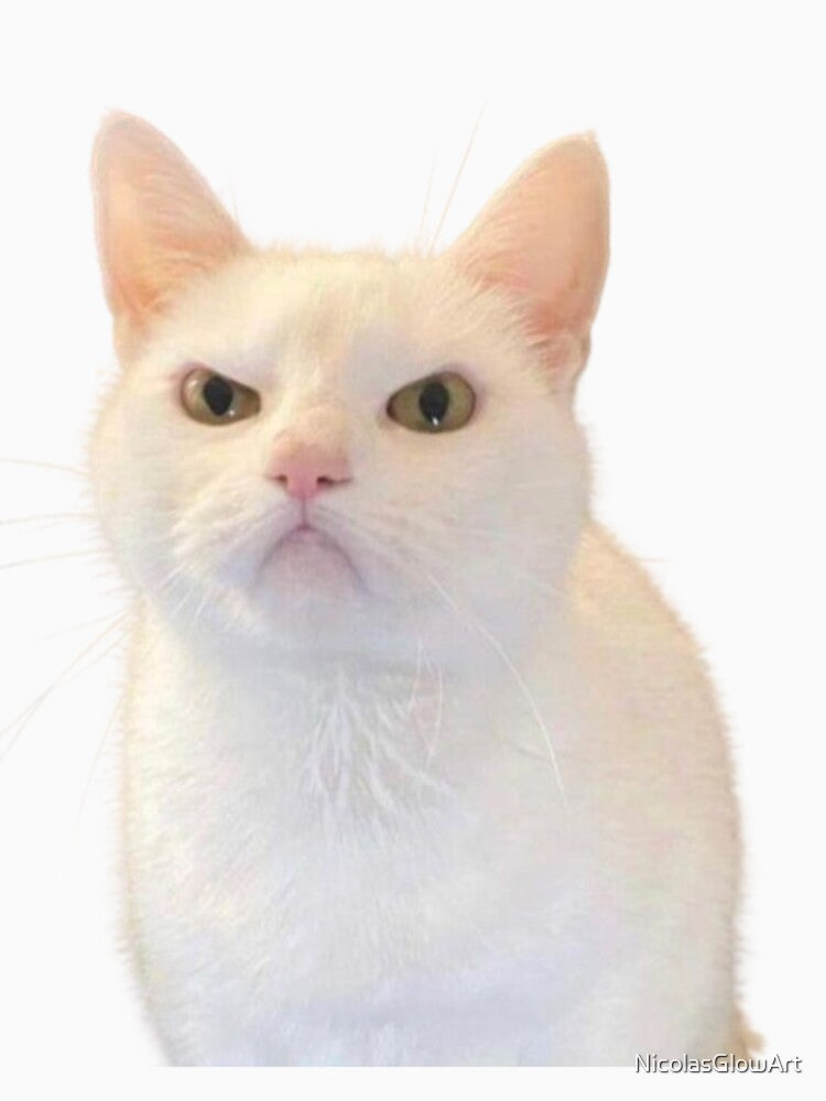 Angry White Cat by NicolasGlowArt