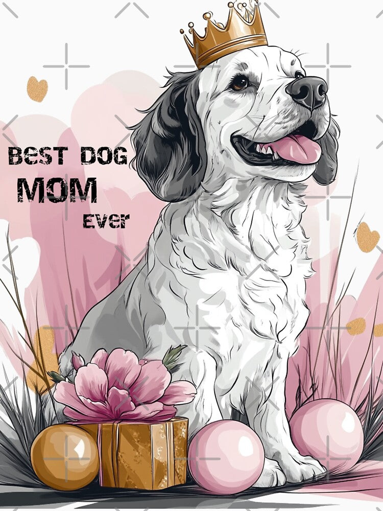 Best Dog Mom Ever Cartoon Dog Graphic Design by Dimitrispoli