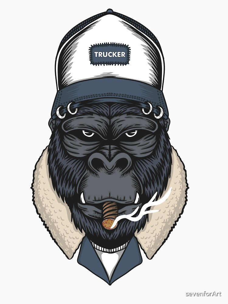 Gorilla head trucker by sevenforArt