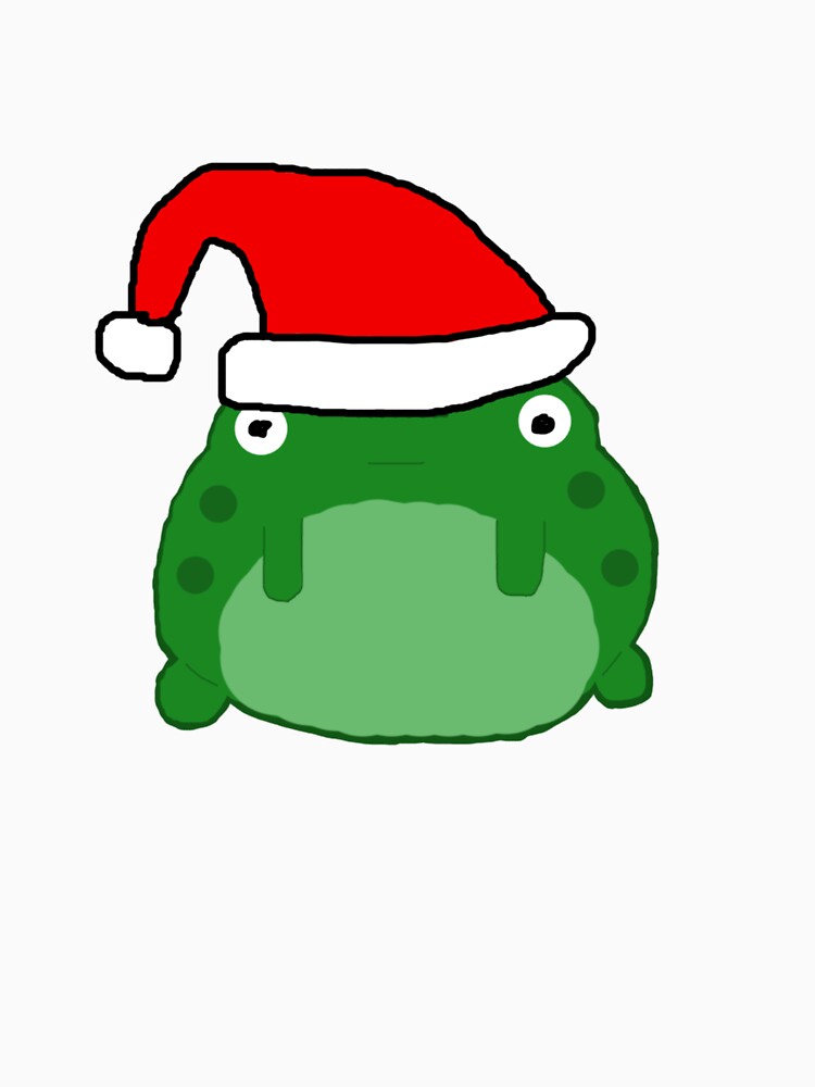 poorly drawn christmas frog red background by rj1776