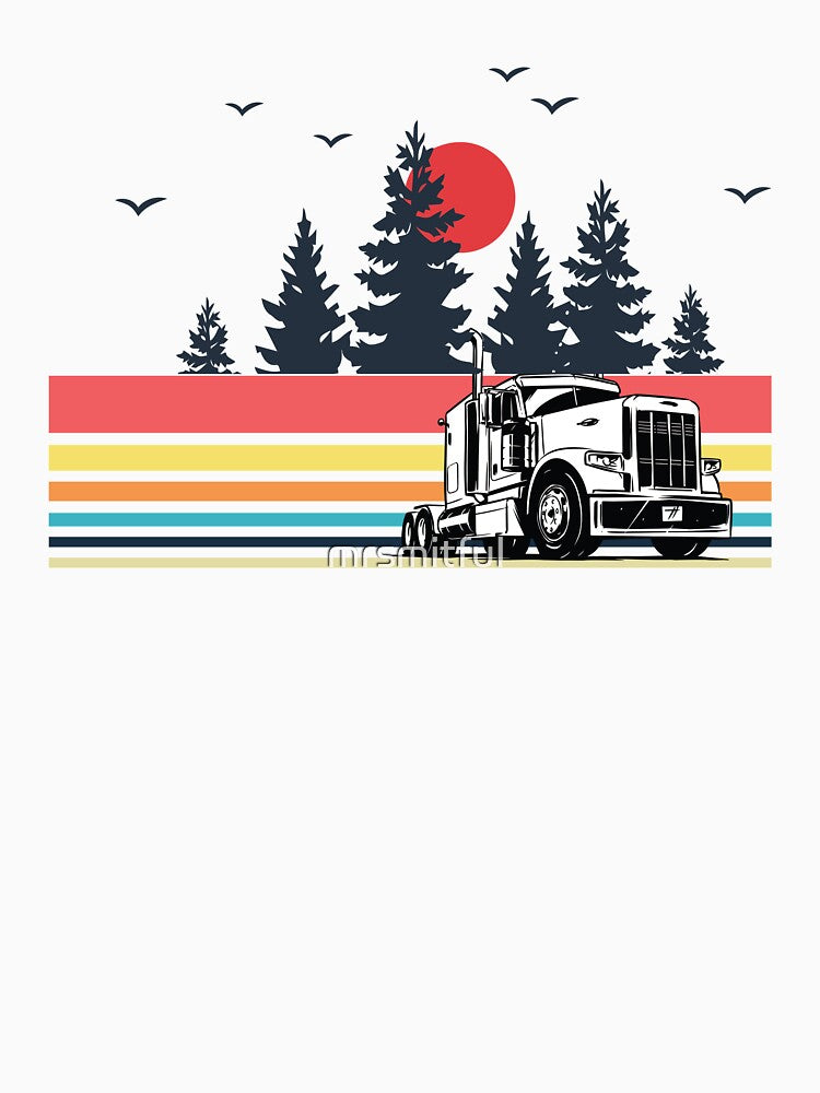Vintage Retro Truck Driver T-Shirt Tee Gifts For Trucker Dad by mrsmitful