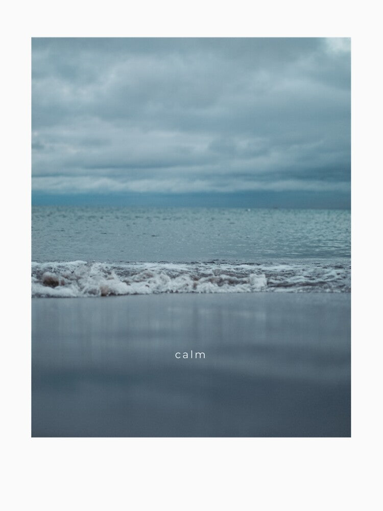 Ocean Wave Aesthetic “Calm”, Soft Blue Minimal Water Art by annytsuj