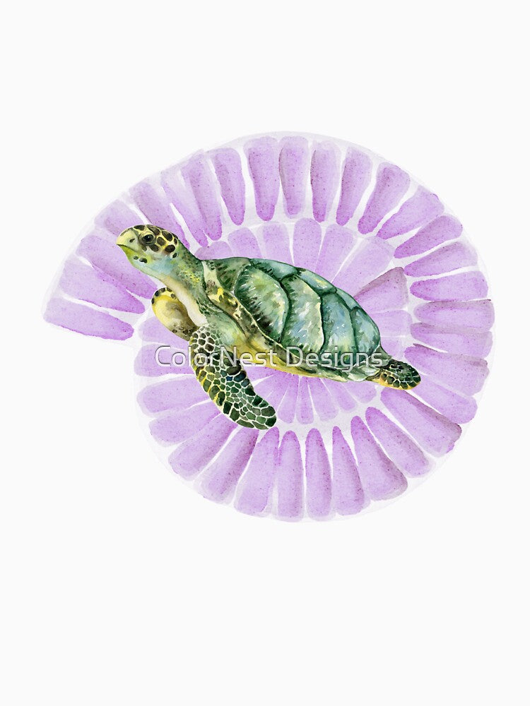 Pink Spiral Turtle – Ocean Aesthetic Dream Design by ColorNest Designs