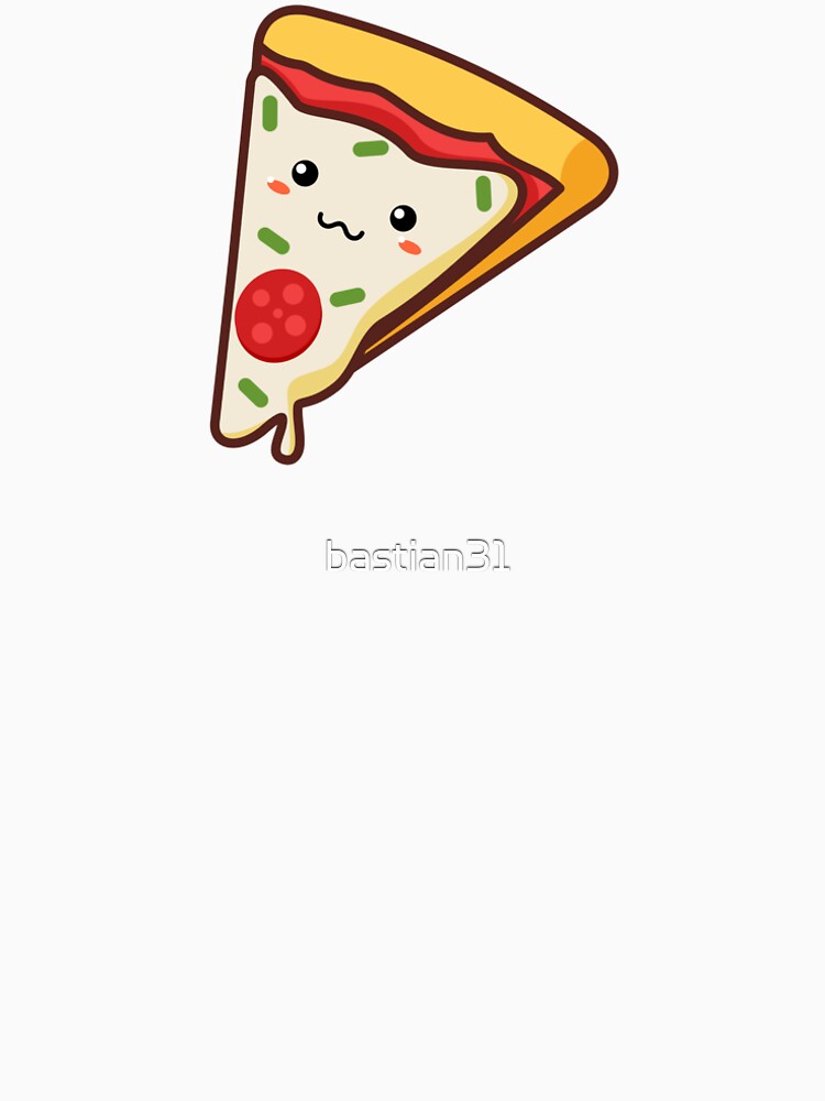 A cute and kawaii pizza food illustration design by bastian31