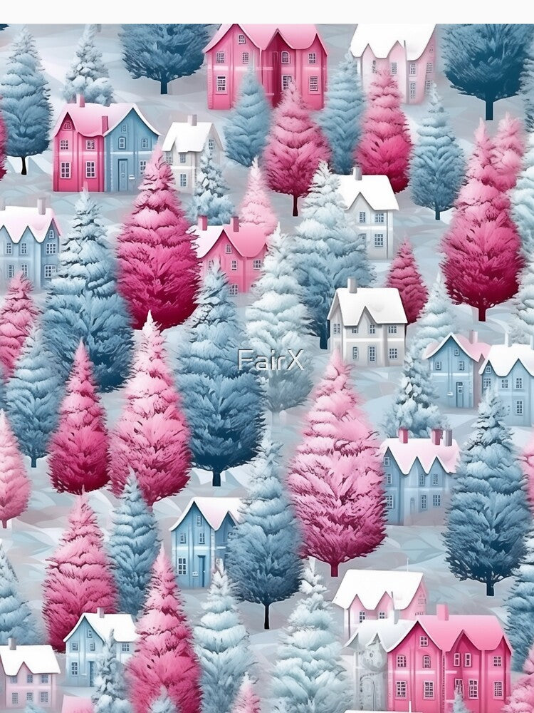Pink Winter Wonderland | Christmas Village Pattern by FairX