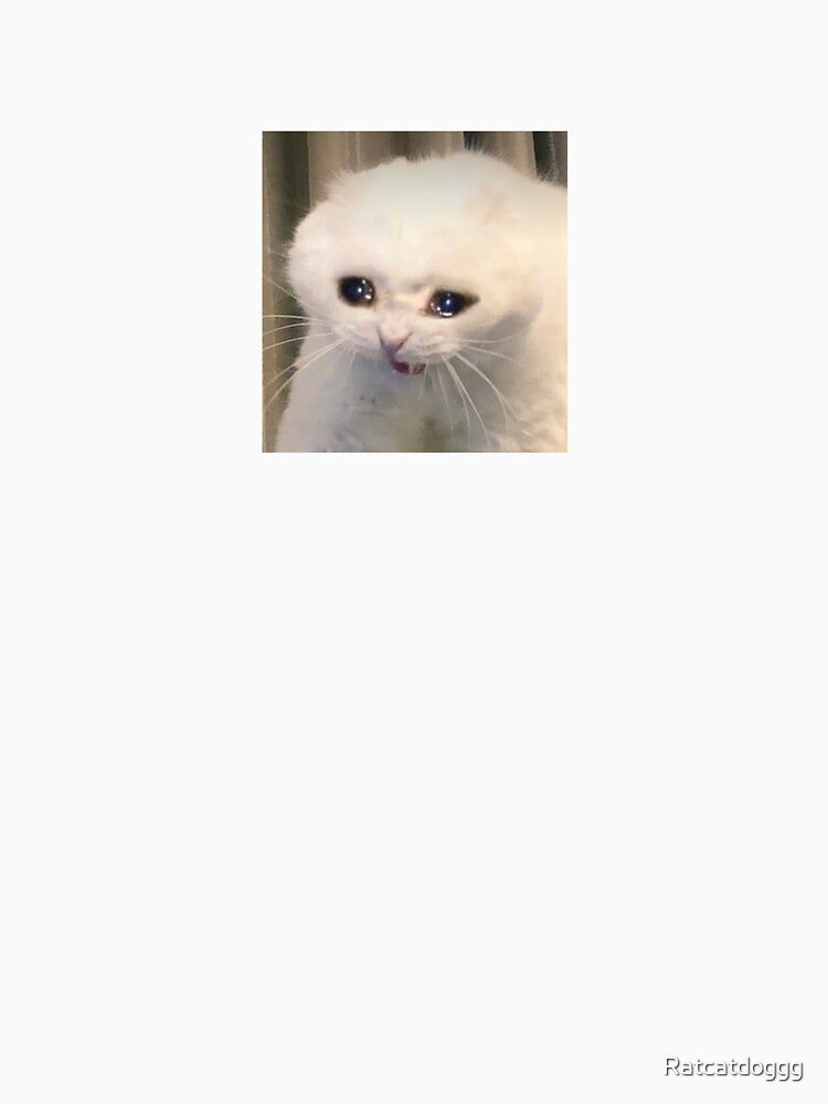 Crying white cat by Ratcatdoggg