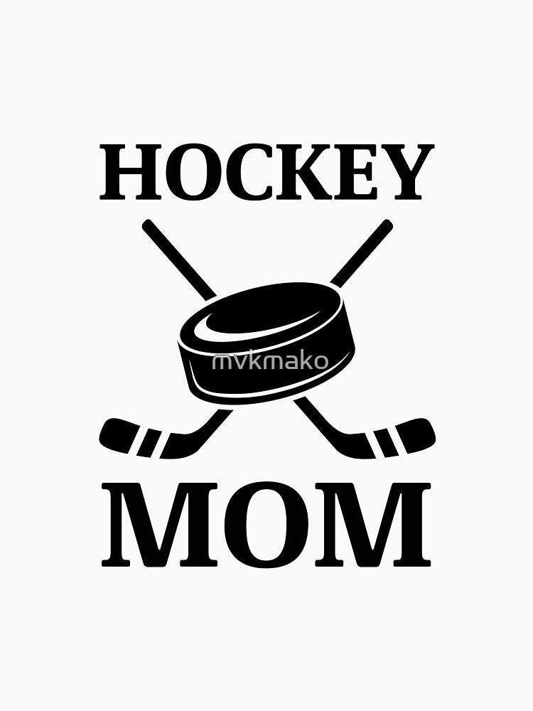 Hockey Mom Ice Hockey Logo Gifts with Puck and Sticks by mvkmako
