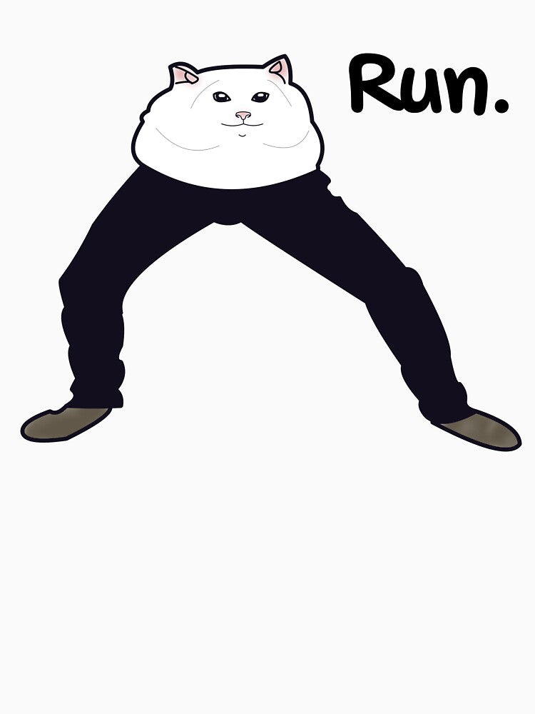 Cat with pants run meme by Gujc