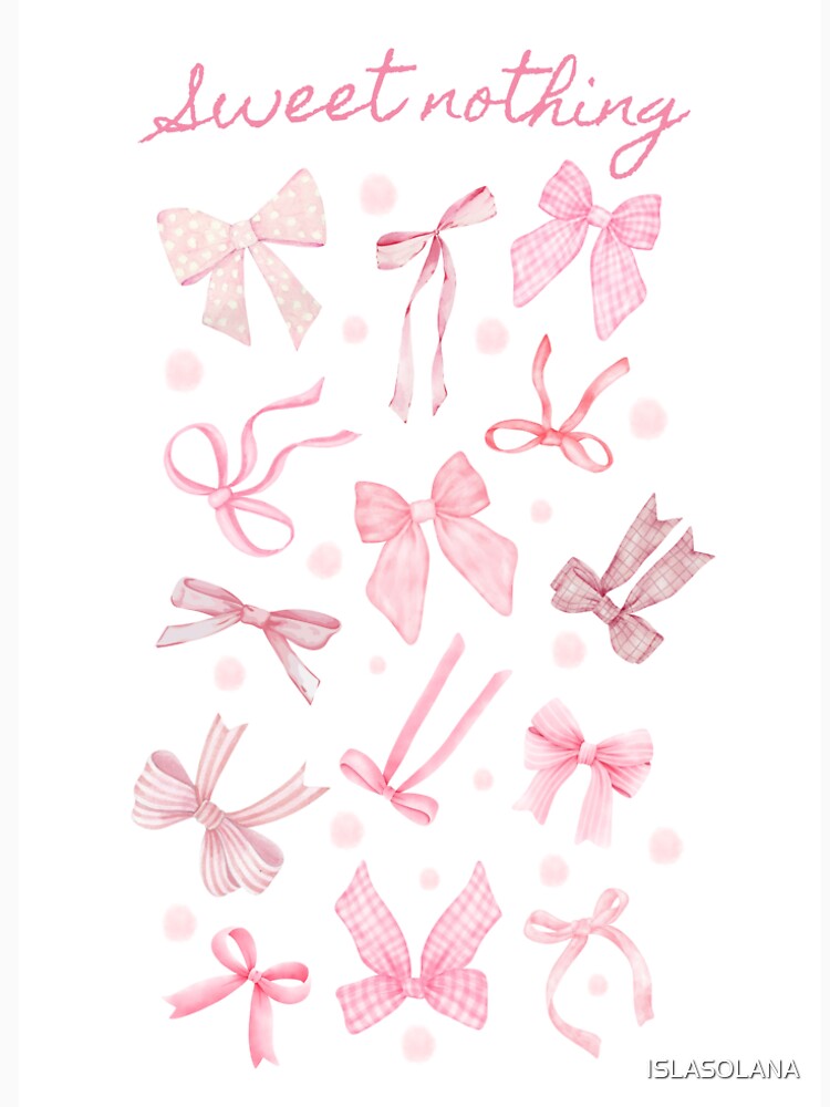 Soft Girly Aesthetic Wall Art Sweet Nothing Pink Bow Print by ISLASOLANA