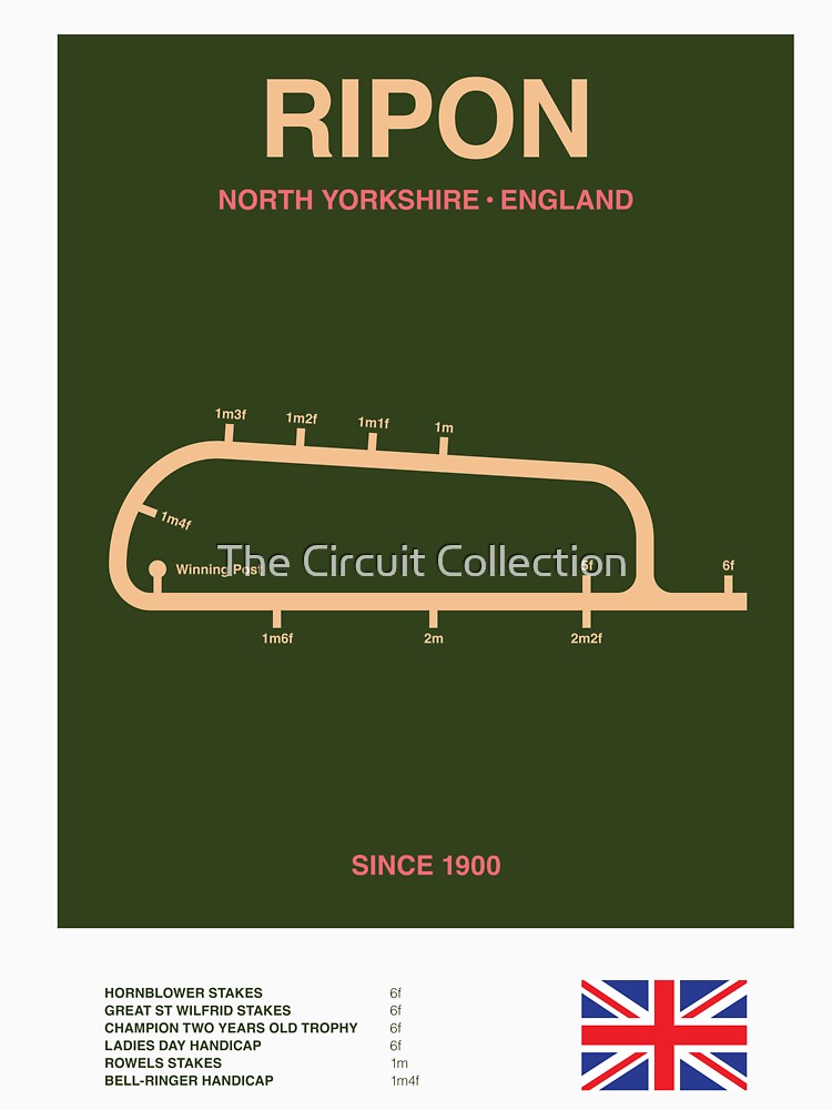 Minimalist Ripon Horse Racing Line Print by The Circuit Collection