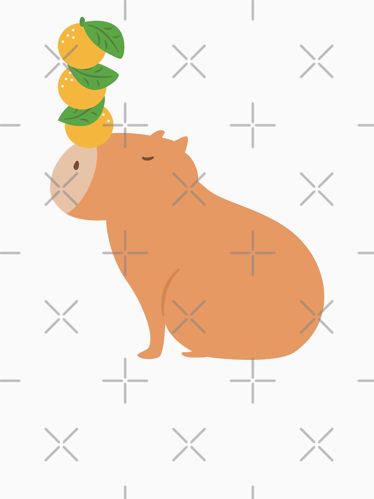 Capybara and Three Yuzus by Lulupainting