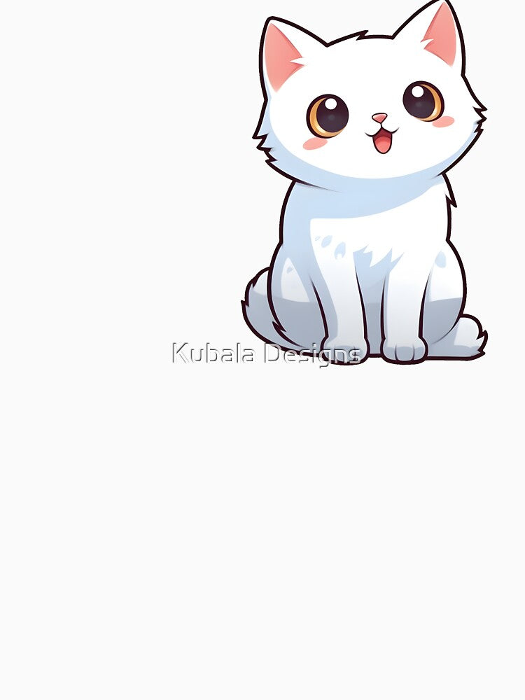 White Funny Meme Suprised Cat by Kubala Designs