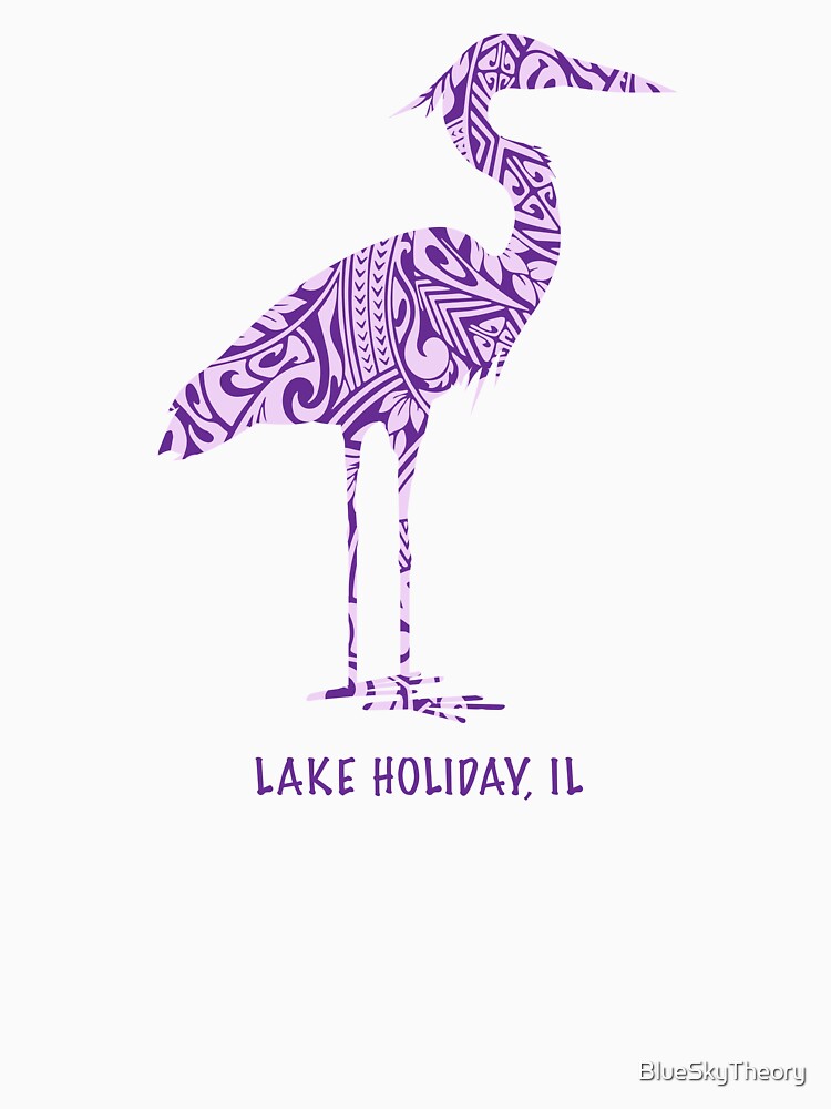 Lake Holiday - Great Blue Heron Tribal - Lavender by BlueSkyTheory