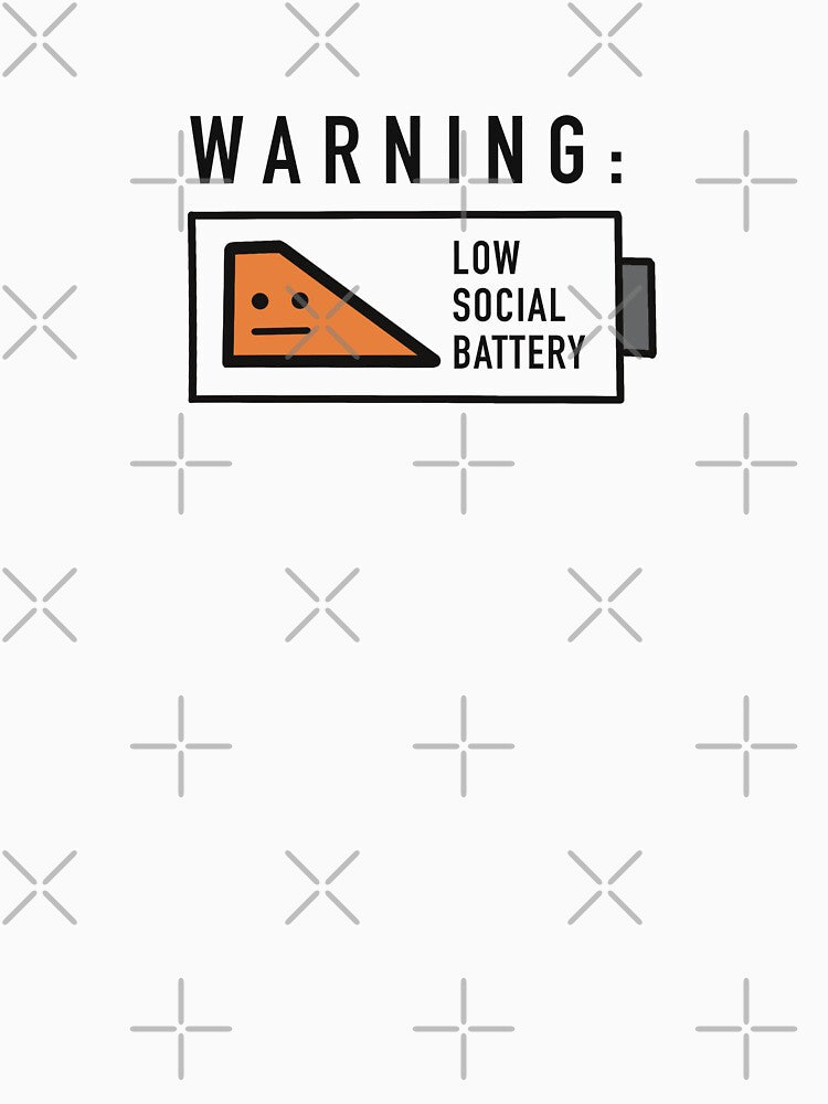 Warning: Low Social Battery by AngelDigitalArt
