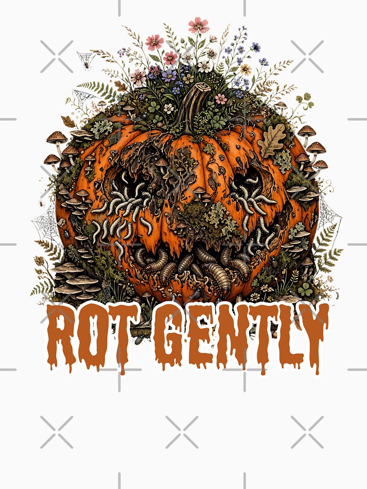 Rot Gently Rotting Pumpkin Mushrooms Bugs Cottagecore Halloween Art Goblincore by Neurospicy Trolls