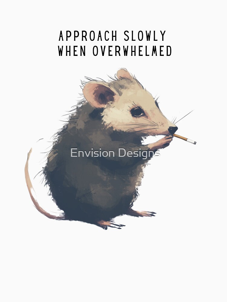 Overwhelmed Opossum Meme | ADHD, Anxiety, Introvert, Autism Shirts, Tee, Stickers and More by Envision Designs