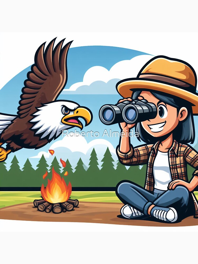 Bird Watcher and a bald eagle by Roberto Almeida