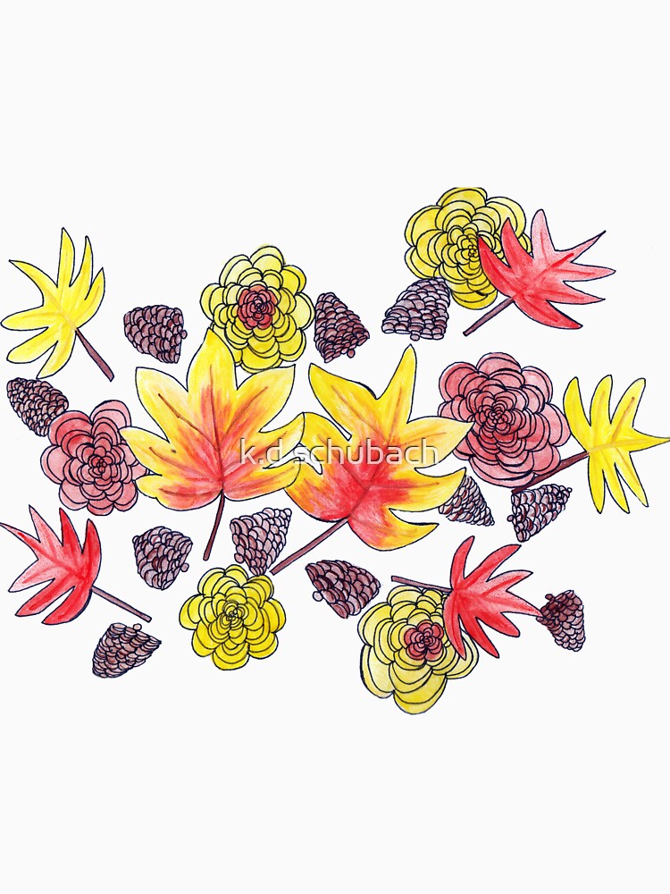 Fall Florals 2 (white background) by k.d schubach