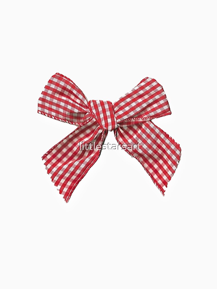 White and red checkered bow by littlestarsart