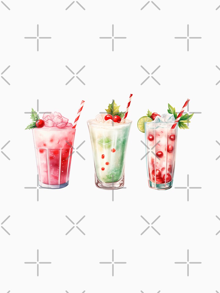 Christmas Cocktails, Watercolour Christmas Cocktails, Cocktails, Xmas by Ai Enchanted Art | Cottagecore • Whimsigoth • Aesthetic Designs
