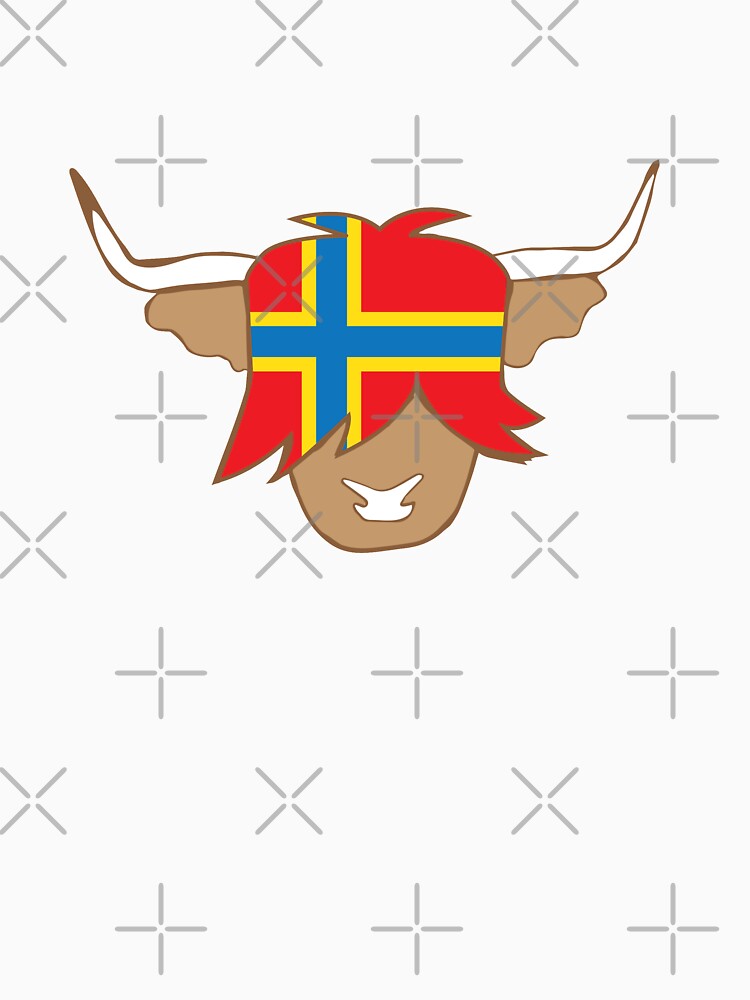 Isle of Orkney flag scottish highland cow by Ayelandco