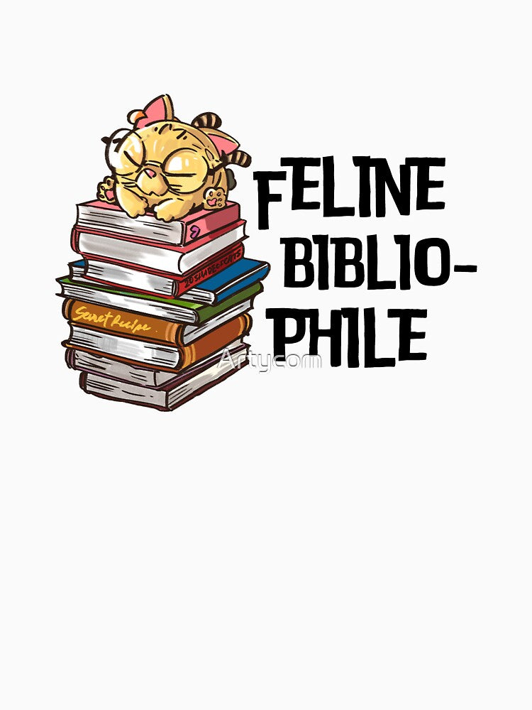 Funny Book Cat Lover Quote Feline Bibliophile by Artycom