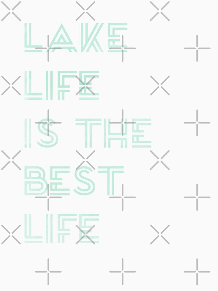 Mint Watercolor Lake Life Is The Best Life Saying by Jodie Andrews