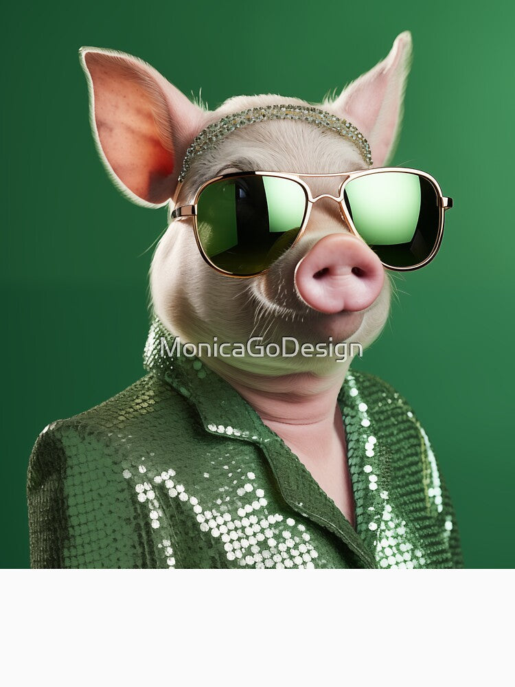 Female Pig t-shirt, Pig sticker, Funny Woman shirt, Funny animal sticker by MonicaGoDesign